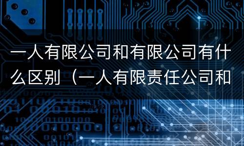 一人有限公司和有限公司有什么区别（一人有限责任公司和有限公司的区别）