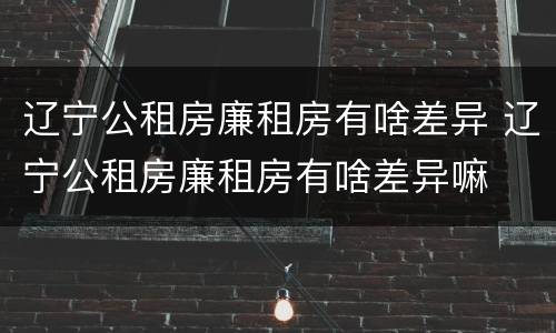 辽宁公租房廉租房有啥差异 辽宁公租房廉租房有啥差异嘛