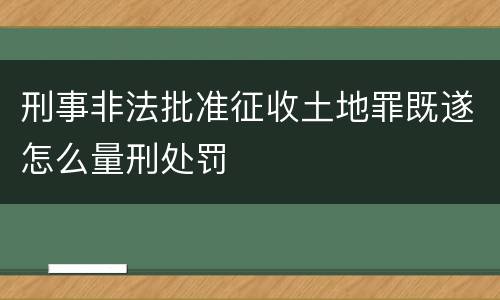 刑事非法批准征收土地罪既遂怎么量刑处罚