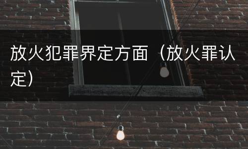 放火犯罪界定方面（放火罪认定）