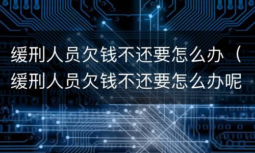 缓刑人员欠钱不还要怎么办（缓刑人员欠钱不还要怎么办呢）