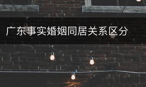 广东事实婚姻同居关系区分