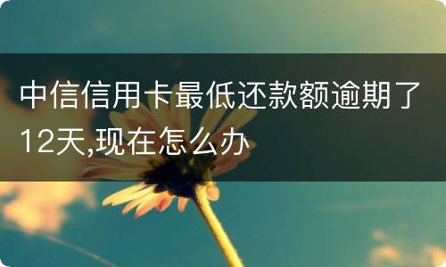 中信信用卡最低还款额逾期了12天,现在怎么办
