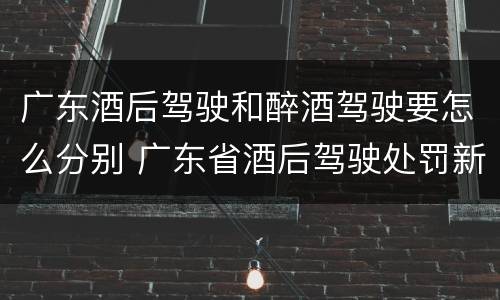 广东酒后驾驶和醉酒驾驶要怎么分别 广东省酒后驾驶处罚新标准