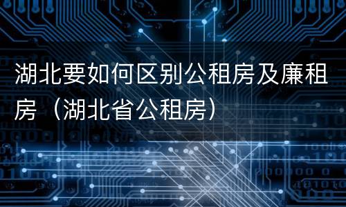 湖北要如何区别公租房及廉租房（湖北省公租房）