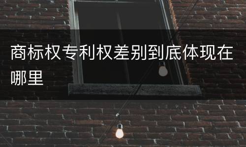 商标权专利权差别到底体现在哪里