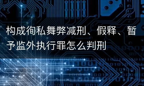 构成徇私舞弊减刑、假释、暂予监外执行罪怎么判刑