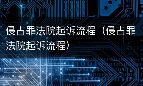 侵占罪法院起诉流程（侵占罪法院起诉流程）