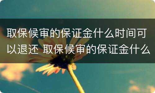 取保候审的保证金什么时间可以退还 取保候审的保证金什么时间可以退还呢
