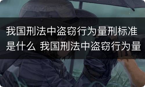 我国刑法中盗窃行为量刑标准是什么 我国刑法中盗窃行为量刑标准是什么意思