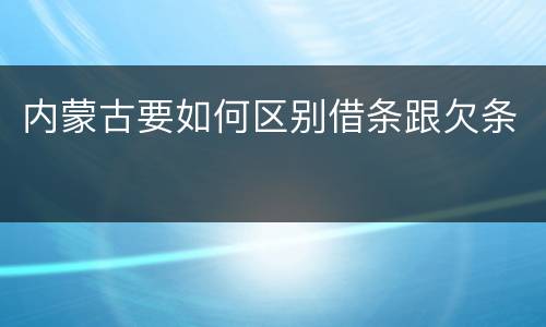 内蒙古要如何区别借条跟欠条