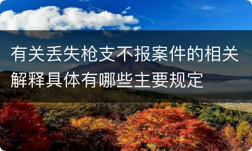 有关丢失枪支不报案件的相关解释具体有哪些主要规定