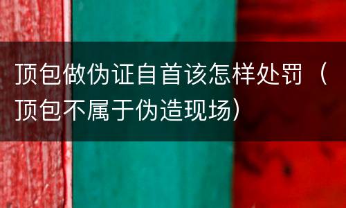 顶包做伪证自首该怎样处罚（顶包不属于伪造现场）