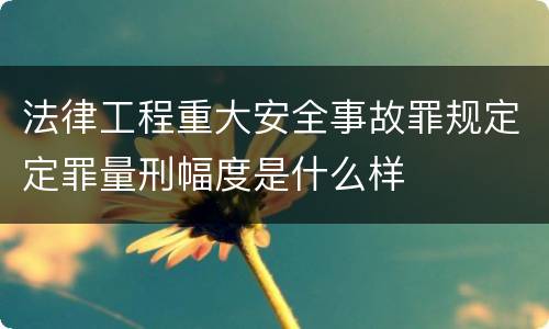 法律工程重大安全事故罪规定定罪量刑幅度是什么样