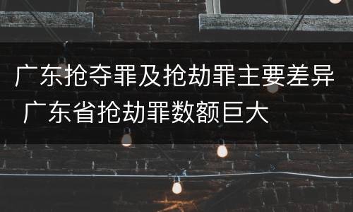 广东抢夺罪及抢劫罪主要差异 广东省抢劫罪数额巨大
