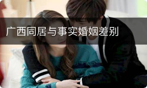 广西同居与事实婚姻差别