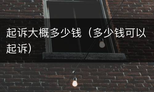 起诉大概多少钱（多少钱可以起诉）