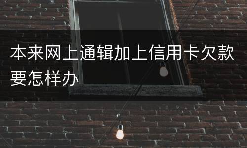 本来网上通辑加上信用卡欠款要怎样办