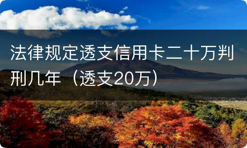 法律规定透支信用卡二十万判刑几年（透支20万）