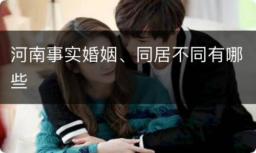 河南事实婚姻、同居不同有哪些