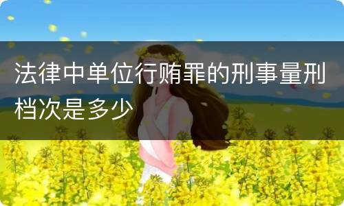 法律中单位行贿罪的刑事量刑档次是多少