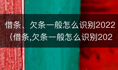 借条、欠条一般怎么识别2022（借条,欠条一般怎么识别2022款）