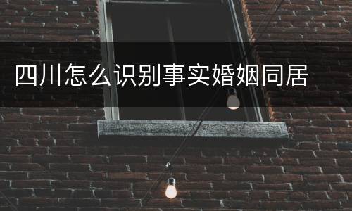 四川怎么识别事实婚姻同居