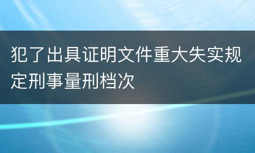 犯了出具证明文件重大失实规定刑事量刑档次