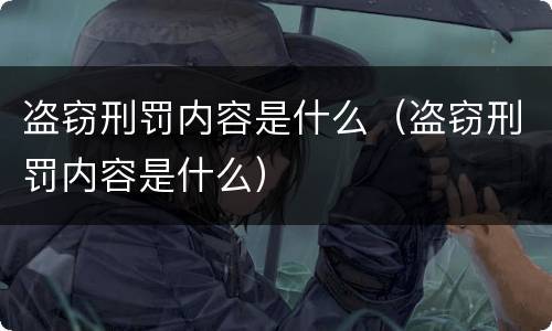 盗窃刑罚内容是什么（盗窃刑罚内容是什么）