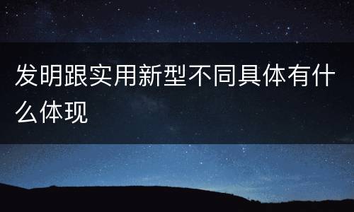 发明跟实用新型不同具体有什么体现