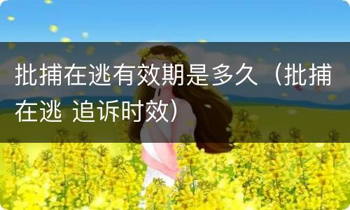 批捕在逃有效期是多久（批捕在逃 追诉时效）