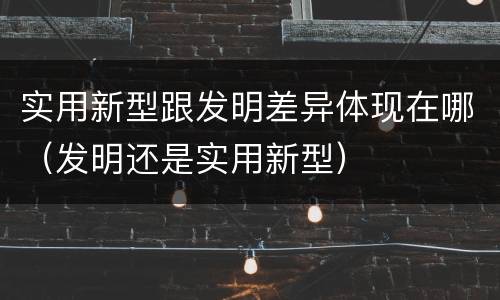实用新型跟发明差异体现在哪（发明还是实用新型）