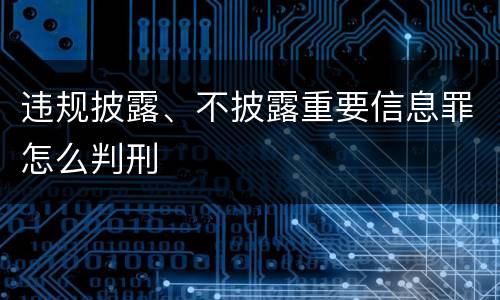 违规披露、不披露重要信息罪怎么判刑