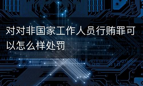 对对非国家工作人员行贿罪可以怎么样处罚