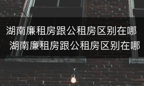 湖南廉租房跟公租房区别在哪 湖南廉租房跟公租房区别在哪里