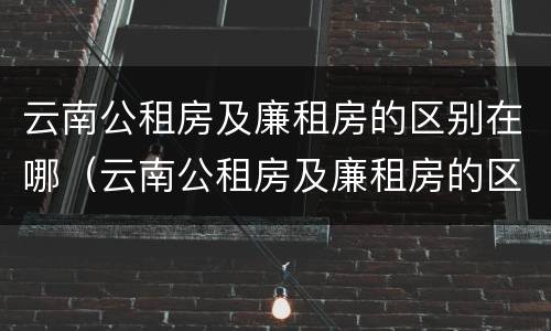 云南公租房及廉租房的区别在哪（云南公租房及廉租房的区别在哪里）