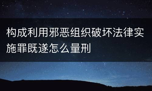 构成利用邪恶组织破坏法律实施罪既遂怎么量刑