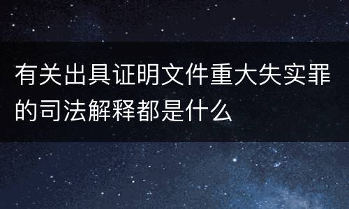 有关出具证明文件重大失实罪的司法解释都是什么