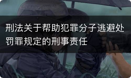 刑法关于帮助犯罪分子逃避处罚罪规定的刑事责任