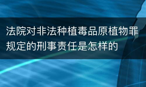 法院对非法种植毒品原植物罪规定的刑事责任是怎样的