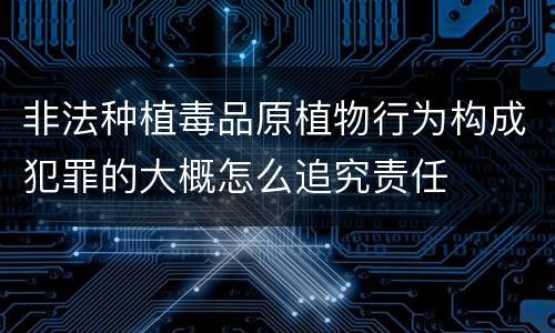 非法种植毒品原植物行为构成犯罪的大概怎么追究责任