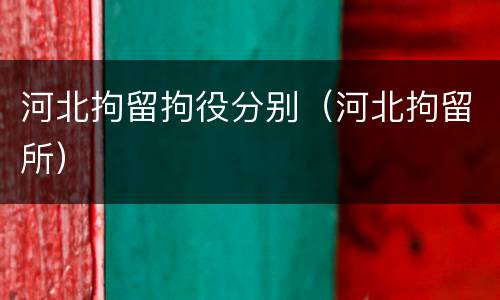 河北拘留拘役分别（河北拘留所）