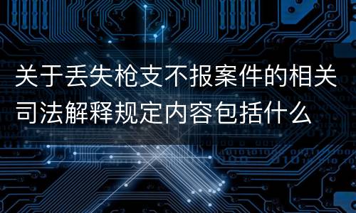 关于丢失枪支不报案件的相关司法解释规定内容包括什么