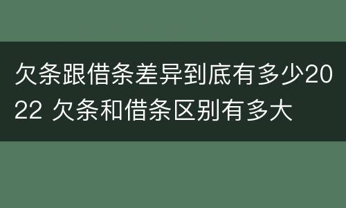 欠条跟借条差异到底有多少2022 欠条和借条区别有多大