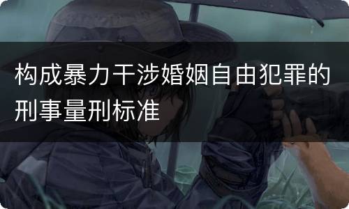 构成暴力干涉婚姻自由犯罪的刑事量刑标准
