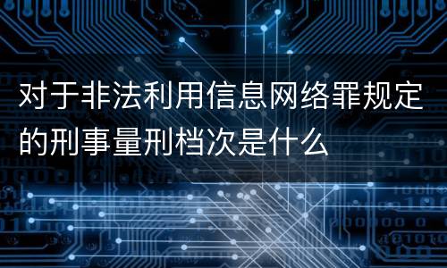 对于非法利用信息网络罪规定的刑事量刑档次是什么