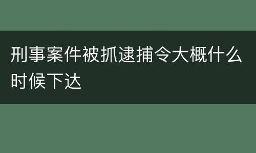 刑事案件被抓逮捕令大概什么时候下达