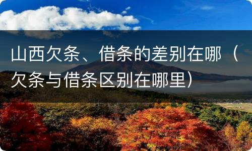 山西欠条、借条的差别在哪（欠条与借条区别在哪里）