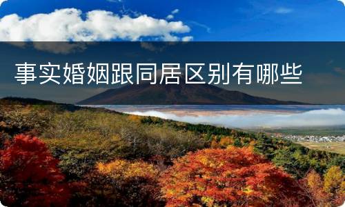 事实婚姻跟同居区别有哪些