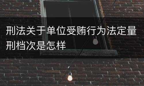 刑法关于单位受贿行为法定量刑档次是怎样